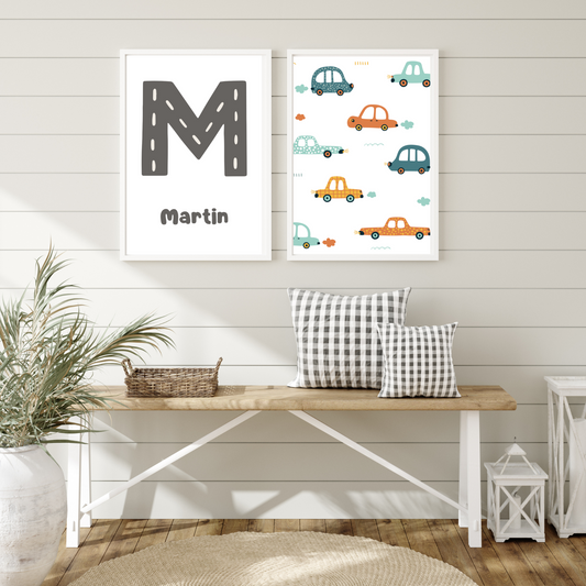 Set affiches enfant route & véhicules - poster bébé voitures par Le Temps des Paillettes - Le Temps des Paillettes