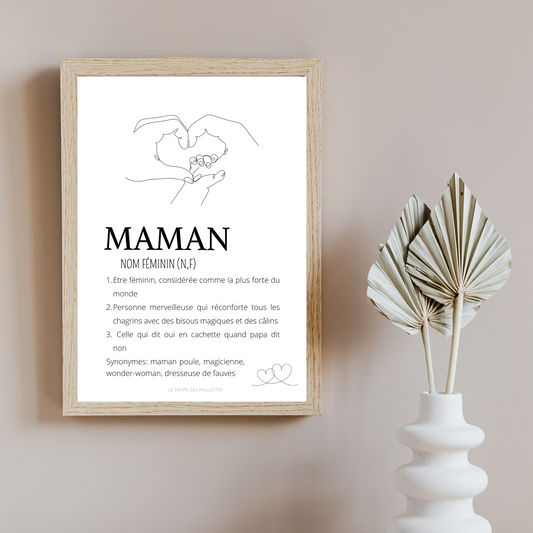 Affiche Définition maman personnalisée - Poster maman personnalisé - Cadeau personnalisé maman par Le Temps des Paillettes - Le Temps des Paillettes