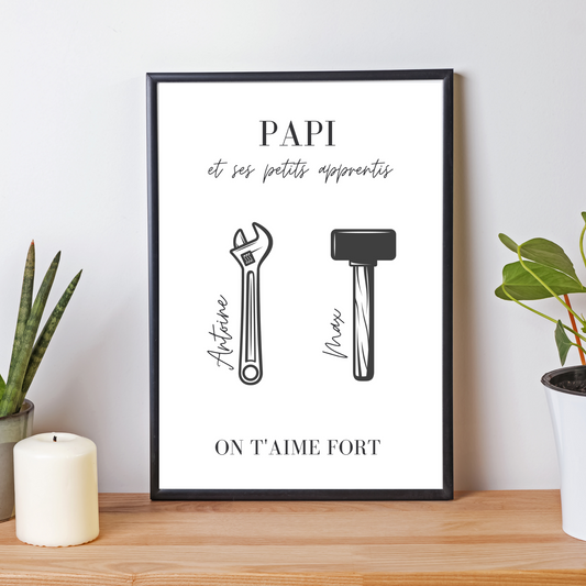 Affiche papi personnalisée - Cadeau papi personnalisée - Cadeau fête des grands-pères par Le Temps des Paillettes - Le Temps des Paillettes