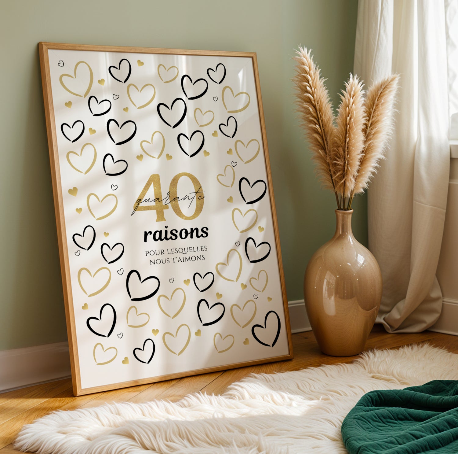 Carte Anniversaire 40 ans - Affiche raisons pour lesquelles nous t’aimons - Image 3