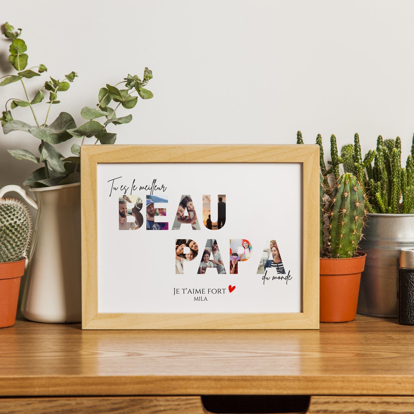 Affiche Beau-Papa Personnalisée – Photos dans le mot BEAU PAPA