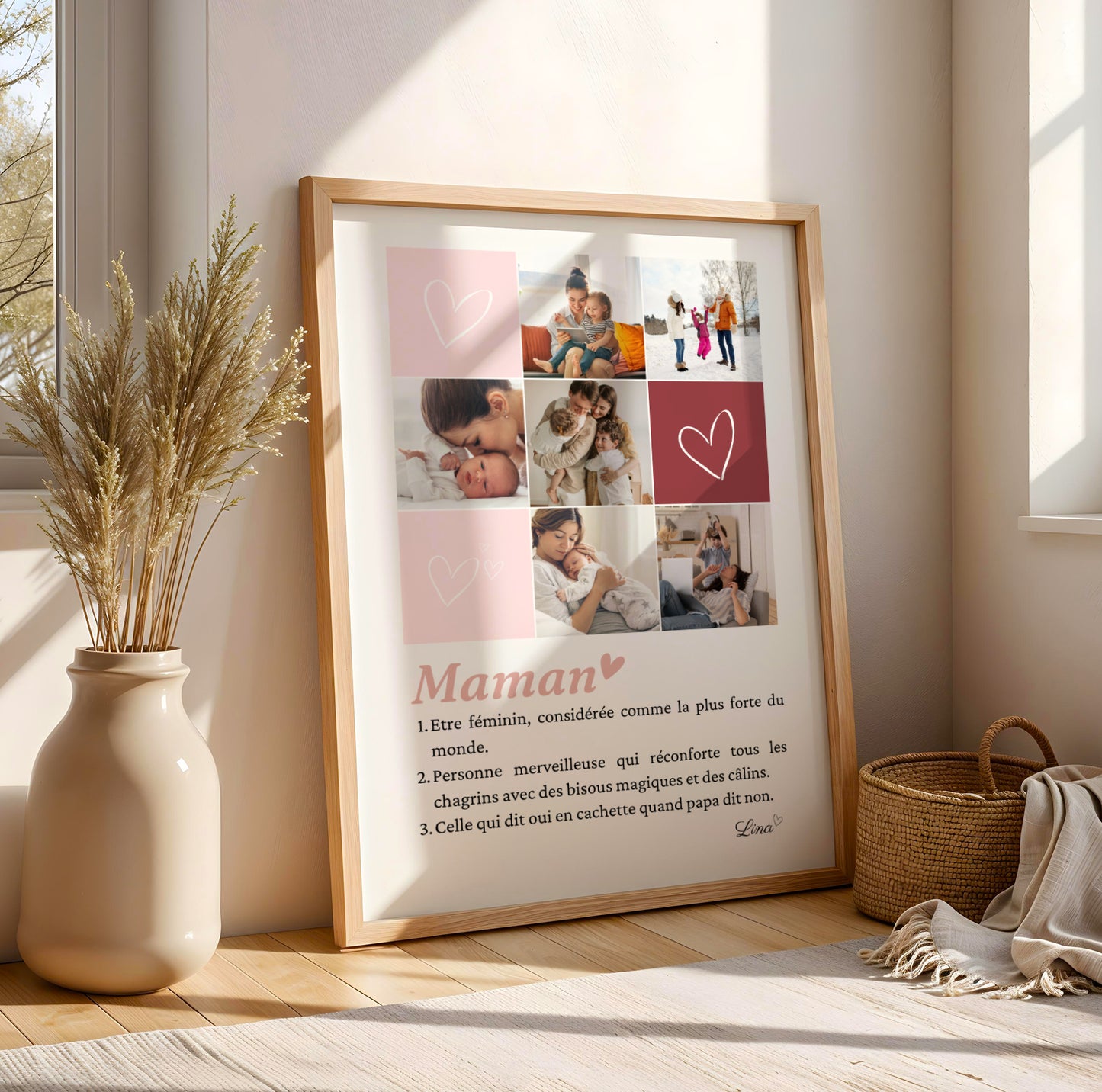 Affiche Photo Maman, Poster Souvenir Unique - Cadeau Fête des Mères Personnalisé