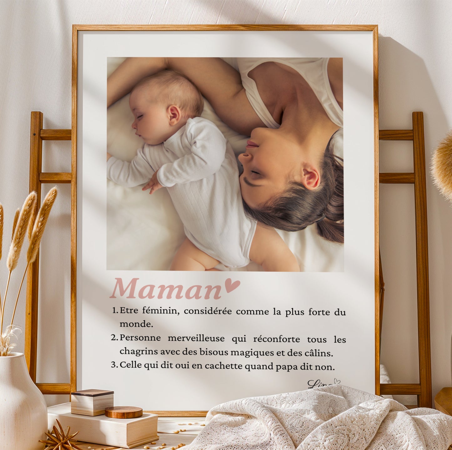 Affiche Photo Maman, Poster Souvenir Unique - Cadeau Fête des Mères Personnalisé