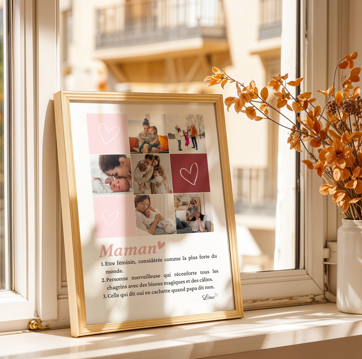 Affiche Photo Maman, Poster Souvenir Unique - Cadeau Fête des Mères Personnalisé