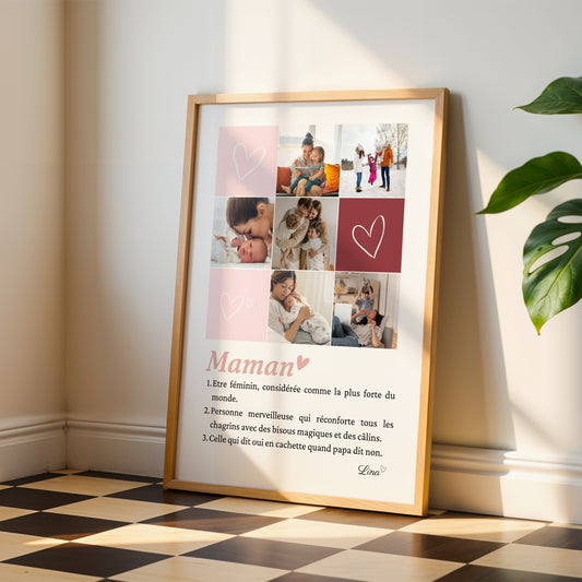 Affiche Photo Maman, Poster Souvenir Unique - Cadeau Fête des Mères Personnalisé - Image 1
