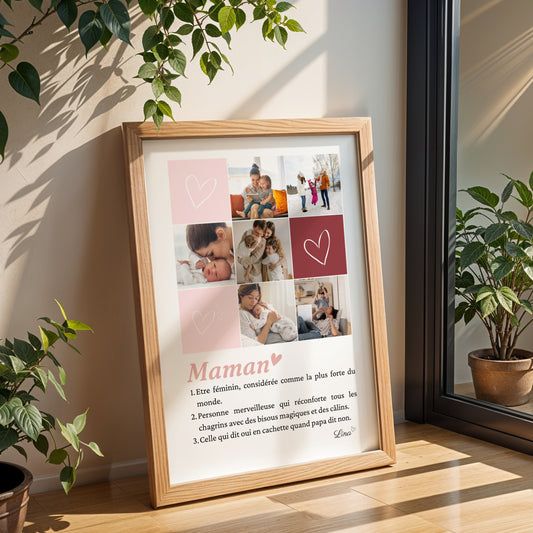 Affiche Photo Maman, Poster Souvenir Unique - Cadeau Fête des Mères Personnalisé - Image 2
