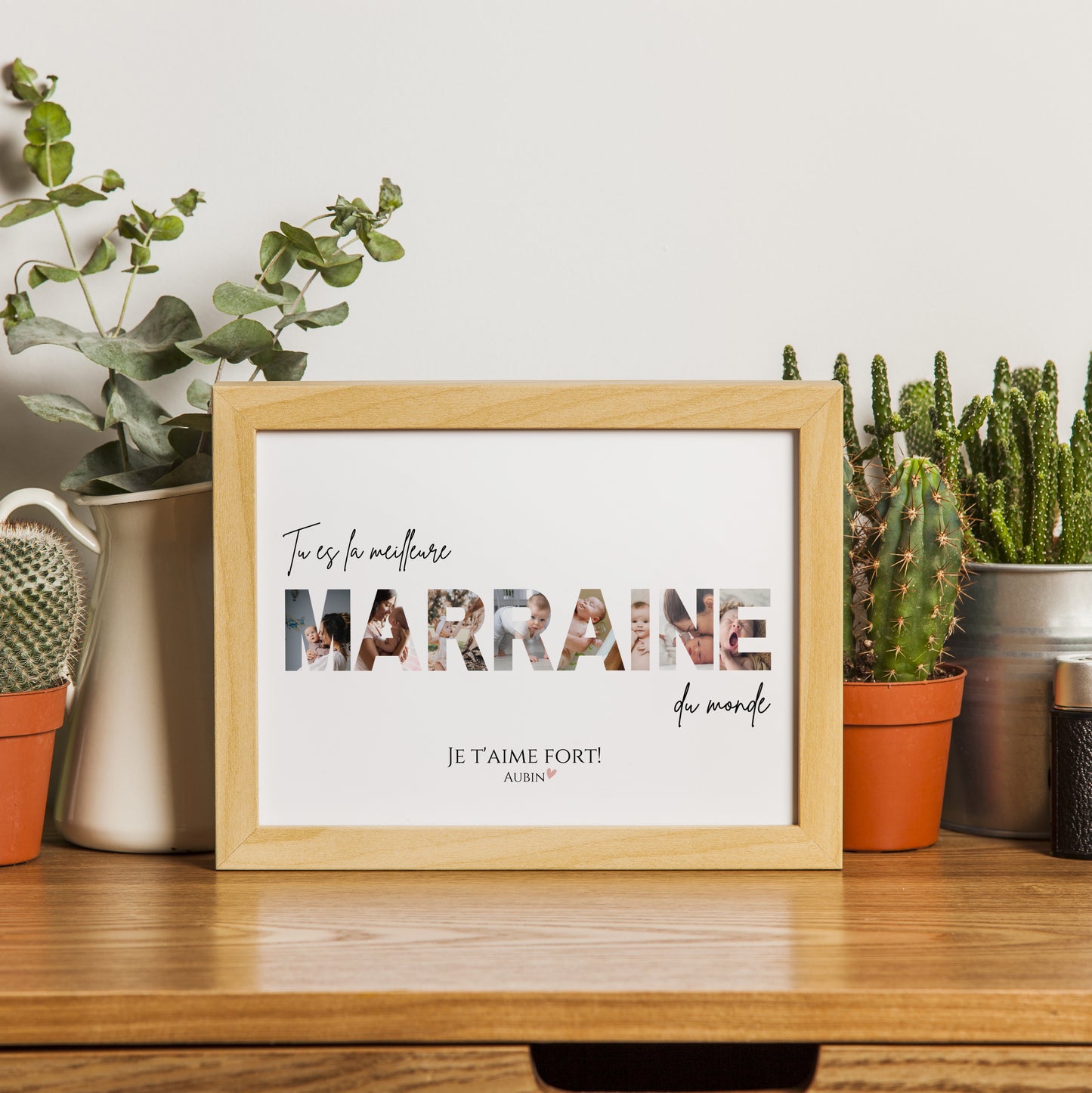 Affiche Marraine Personnalisée – Montage Photo dans les Lettres MARRAINE