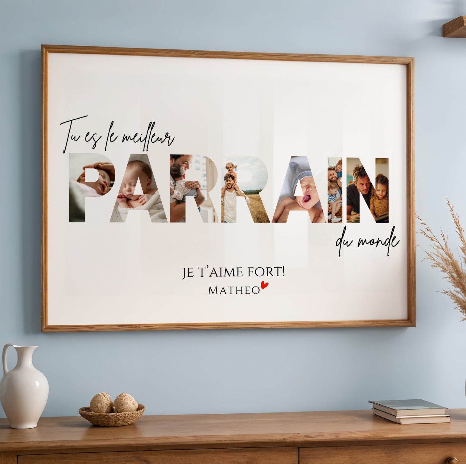 Affiche Parrain Personnalisée – Montage Photo dans les Lettres PARRAIN - Image 3