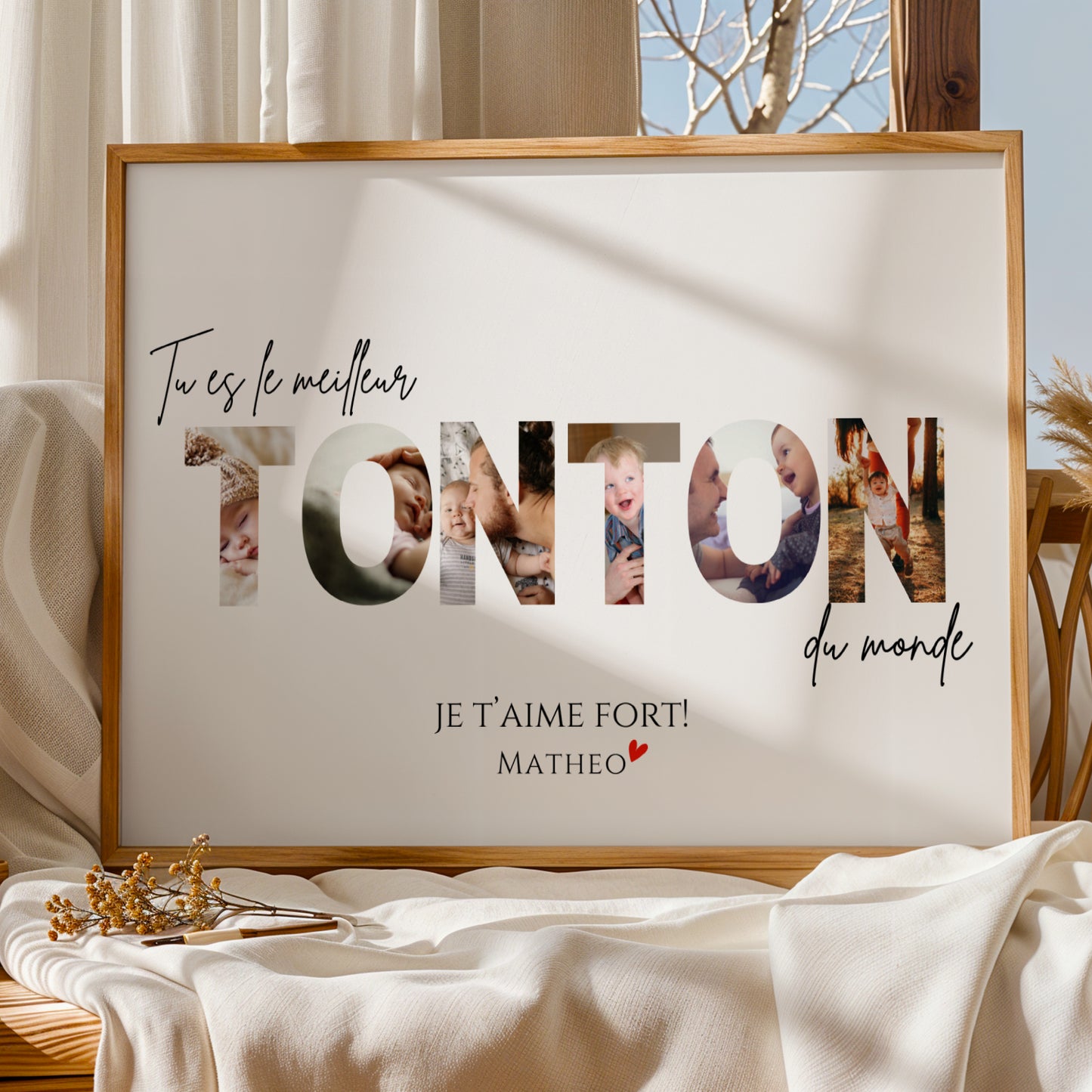 Affiche tonton personnalisée photos - cadeau personnalisé tonton par Le Temps des Paillettes