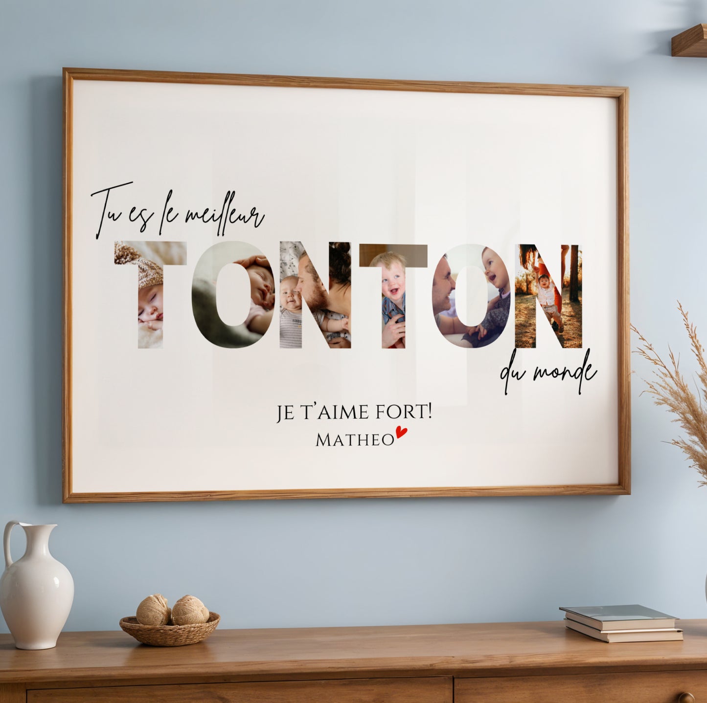 Affiche tonton personnalisée photos - cadeau personnalisé tonton par Le Temps des Paillettes