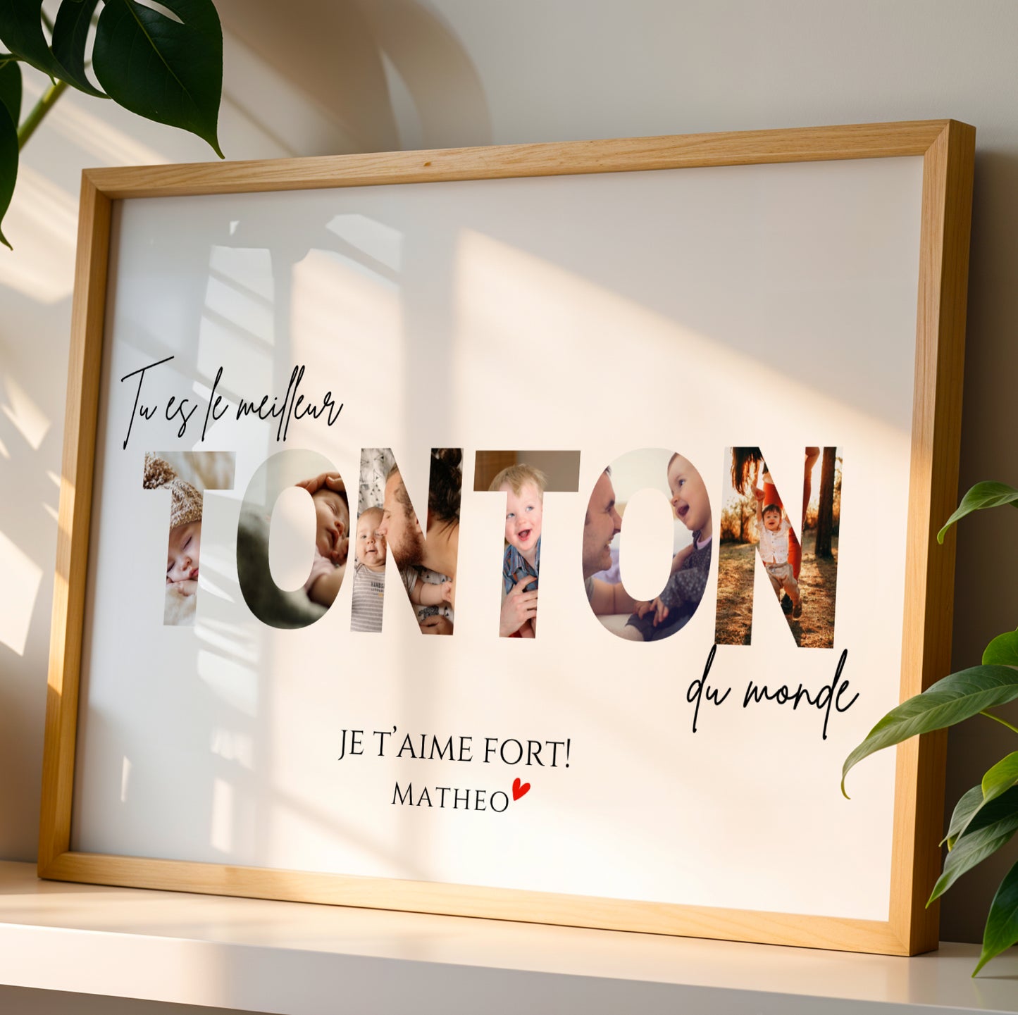 Affiche tonton personnalisée photos - cadeau personnalisé tonton par Le Temps des Paillettes