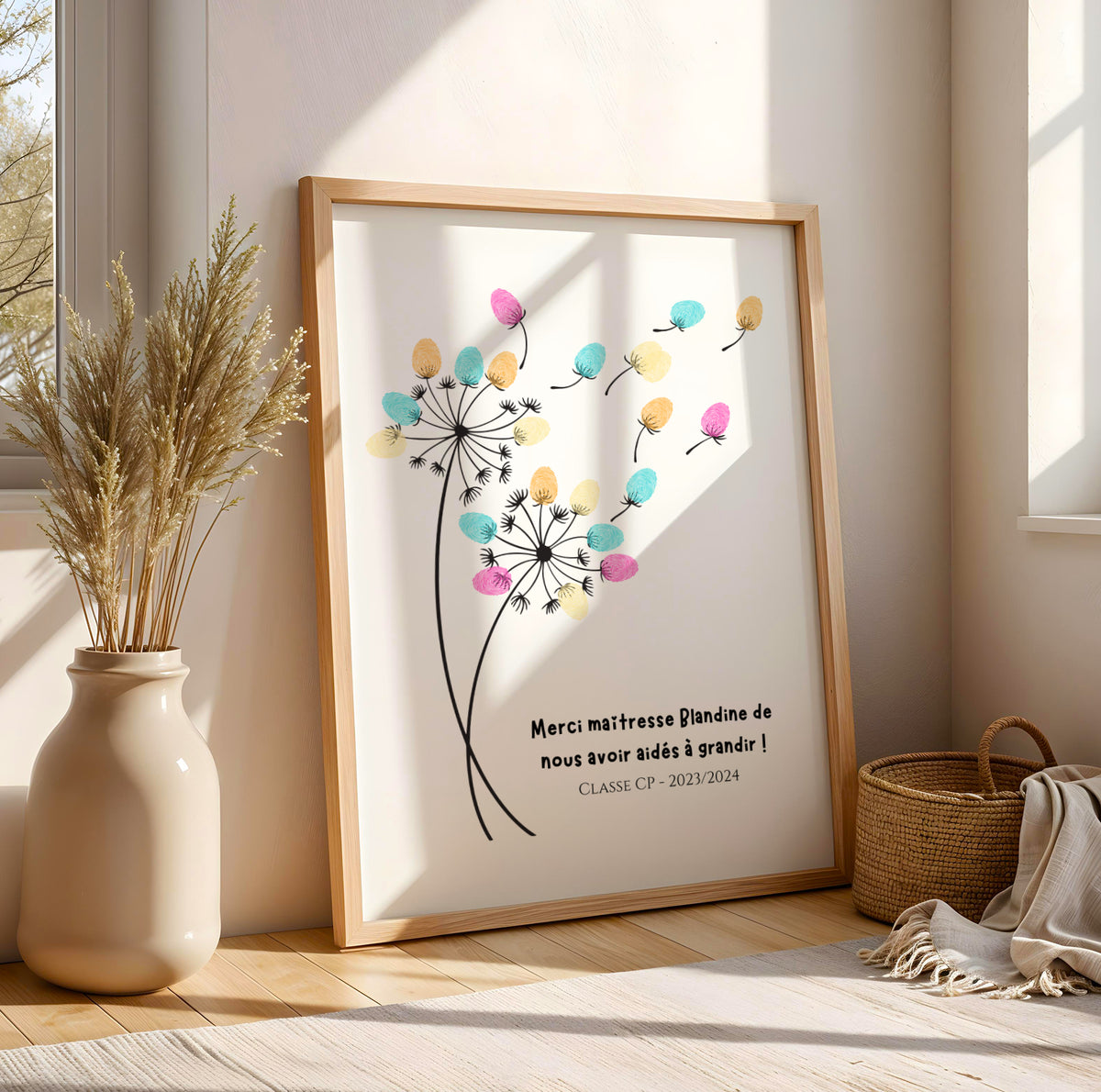 Affiche Empreinte Classe Personnalisée – Cadeau Maîtresse ATSEM Fin d'Année Scolaire - Image 3