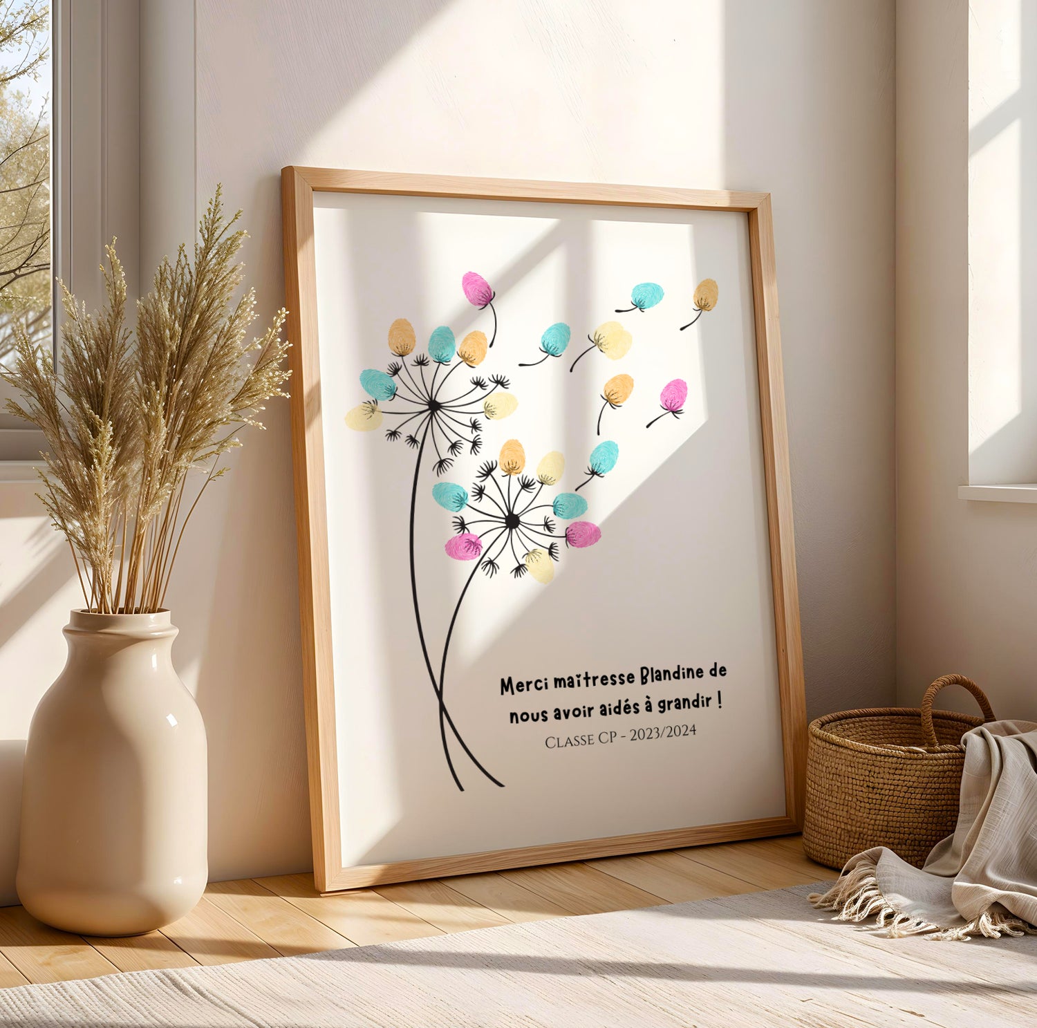 Affiche Empreinte Classe Personnalisée – Cadeau Maîtresse ATSEM Fin d'Année Scolaire - Image 3