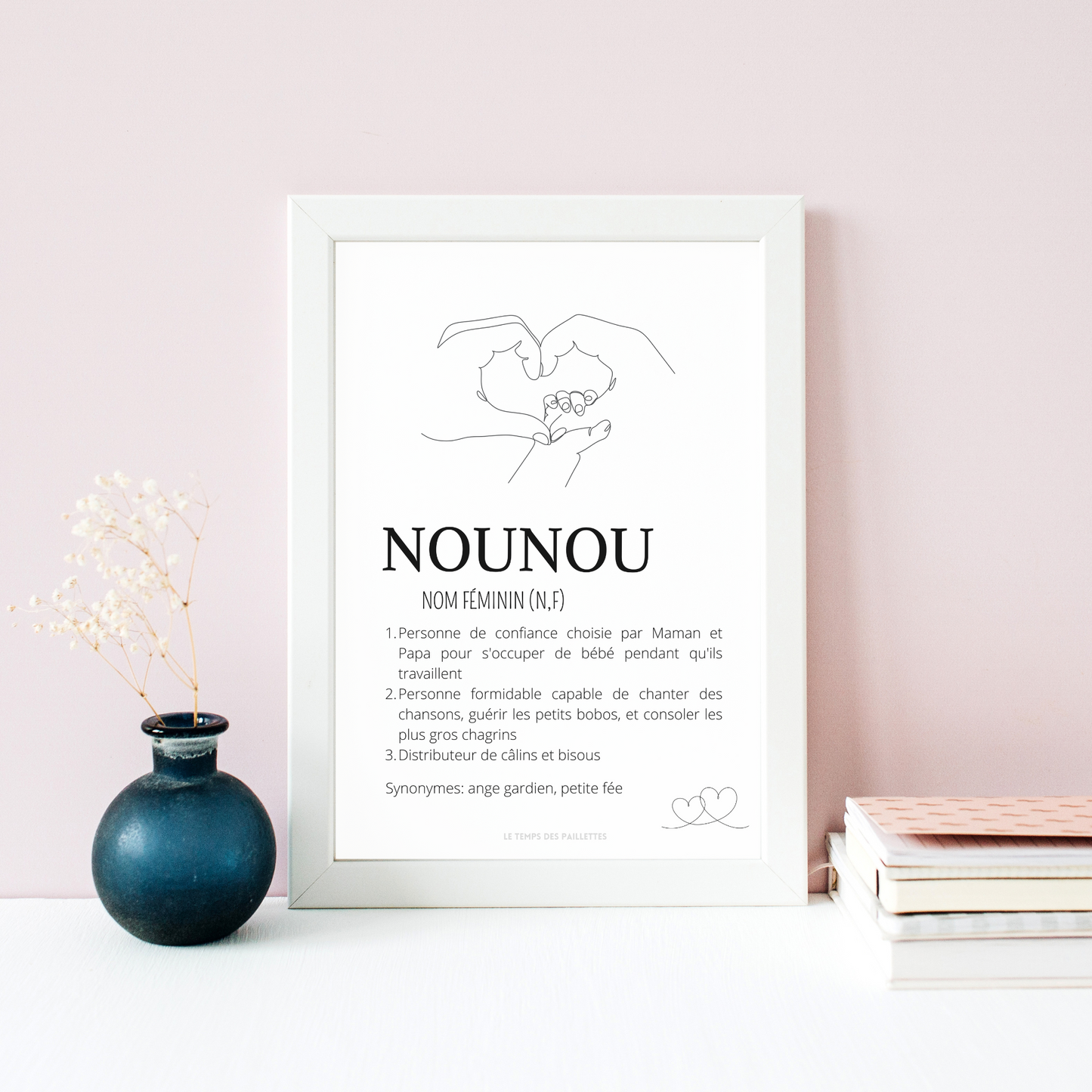Affiche définition nounou personnalisé  - Poster merci nounou - Cadeau personnalisé nounou  par Le Temps des Paillettes