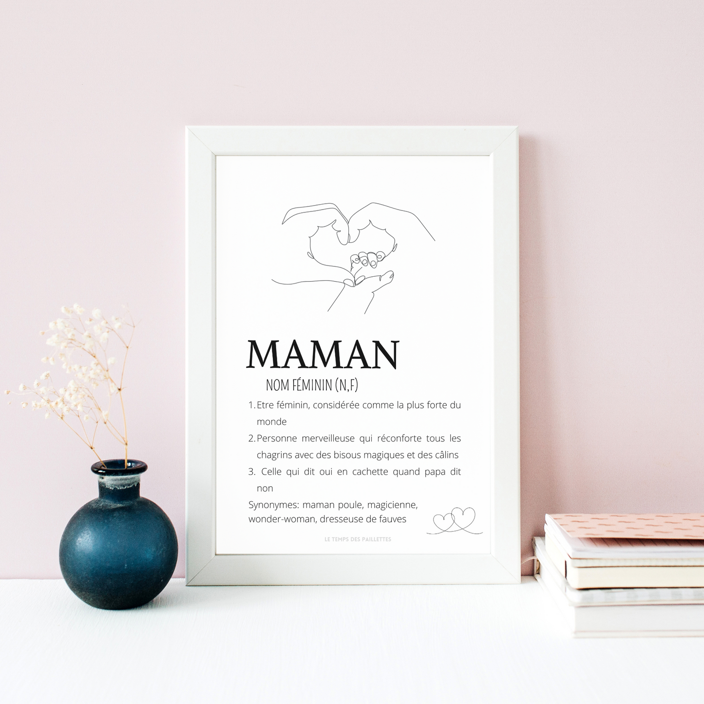 Affiche Définition maman personnalisée - Poster maman personnalisé - Cadeau personnalisé maman  par Le Temps des Paillettes