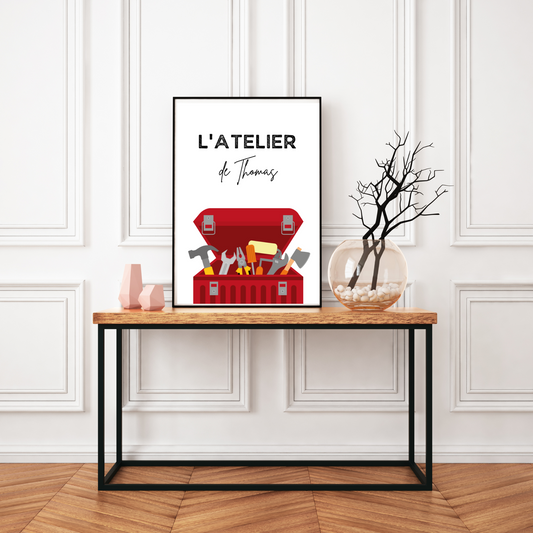 Atelier de bricolage personnalisée - Poster pour bricoleurs par Le Temps des Paillettes - Le Temps des Paillettes