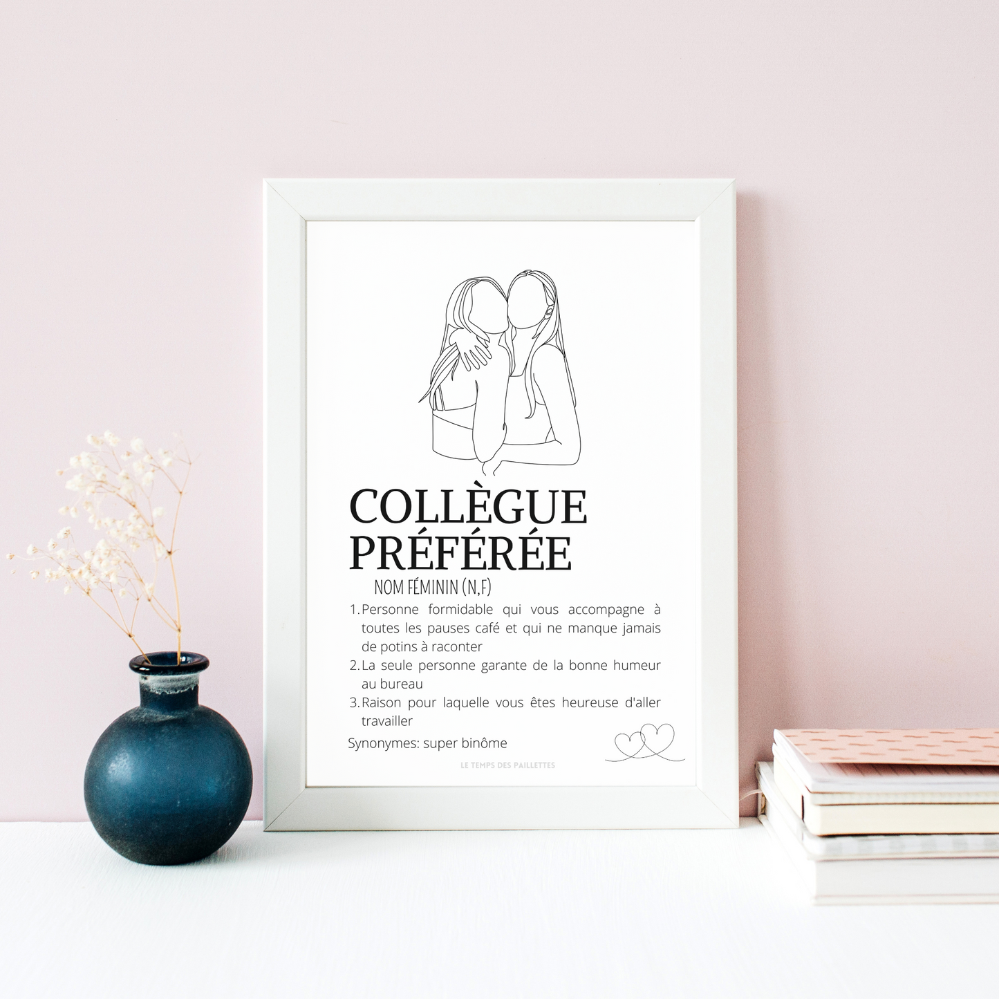 Affiche définition Collègue personnalisable -  cadeau collègue personnalisable par Le Temps des Paillettes