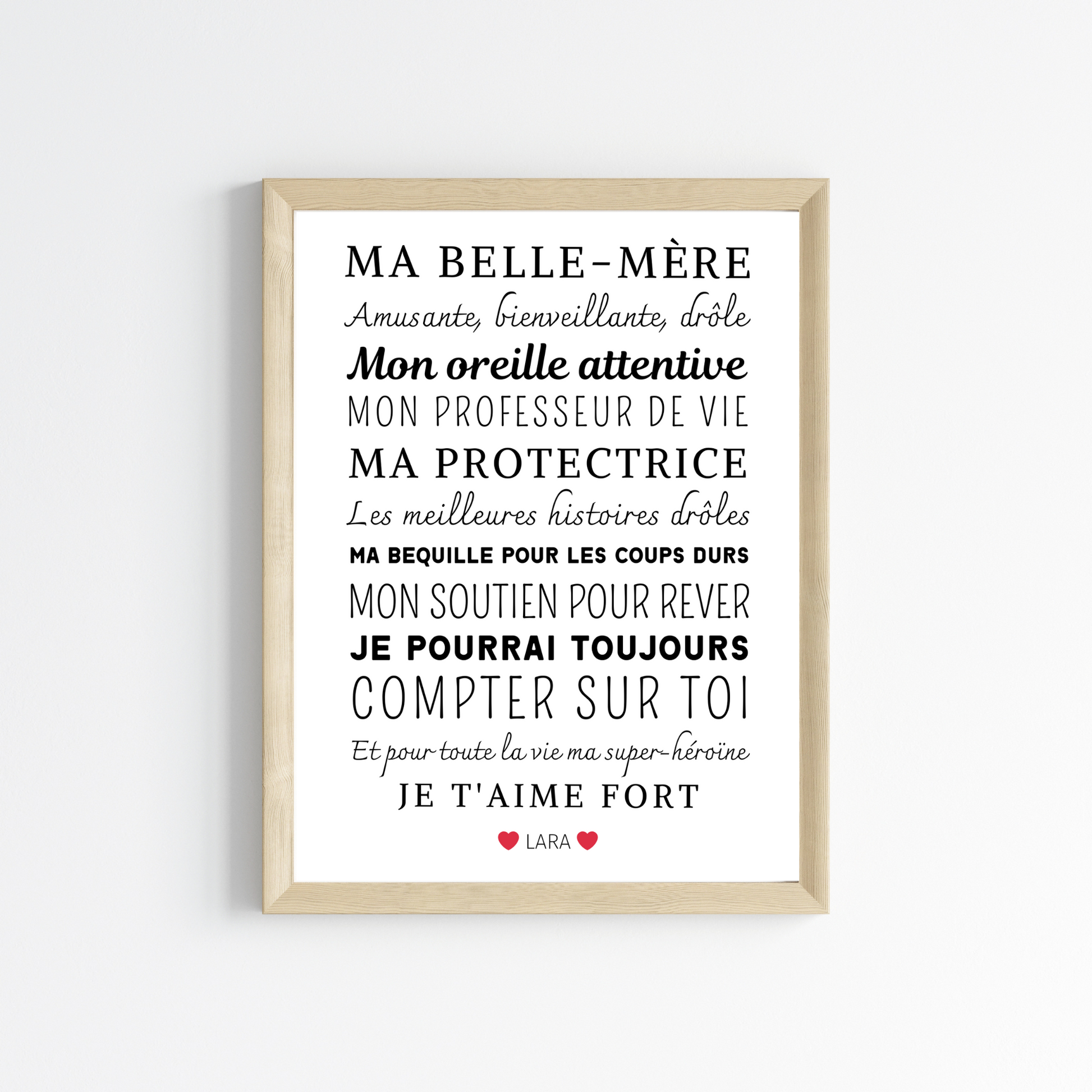 Jolie affiche ma belle-mère / belle-maman&nbsp;