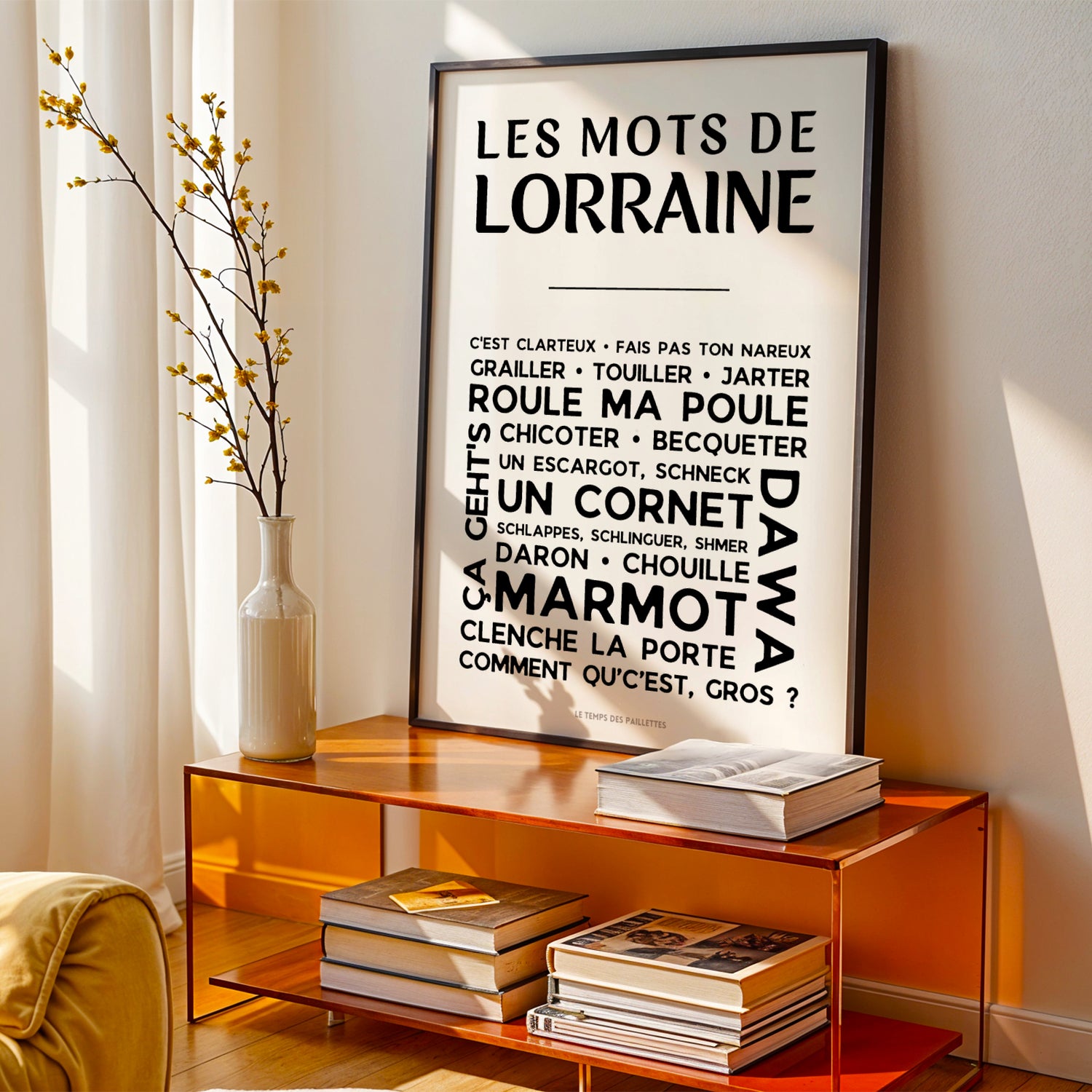 affiche expressions lorraine décoration murale mots lorrains typographie minimaliste