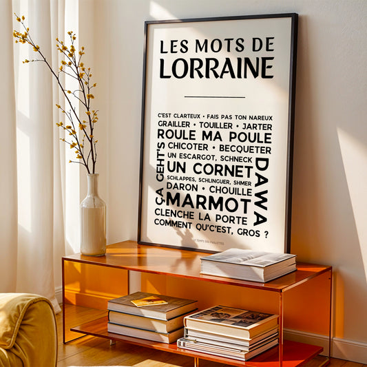 affiche expressions lorraine décoration murale mots lorrains typographie minimaliste