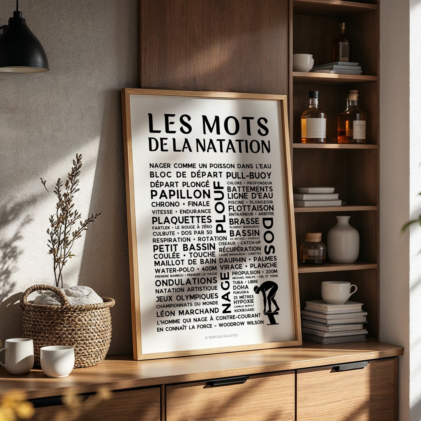 Affiche La Natation - Poster mots et expressions nage