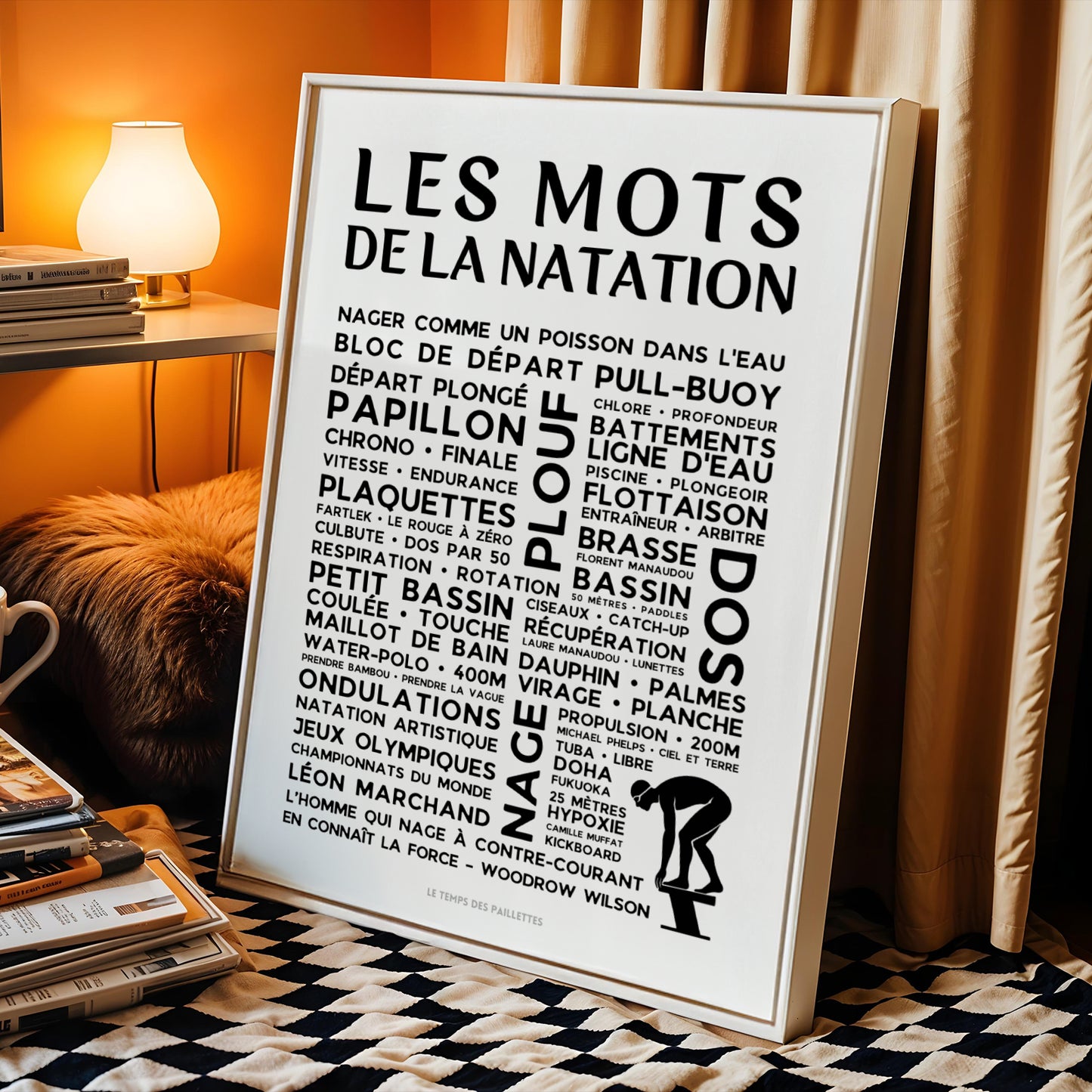 Affiche La Natation - Poster mots et expressions nage