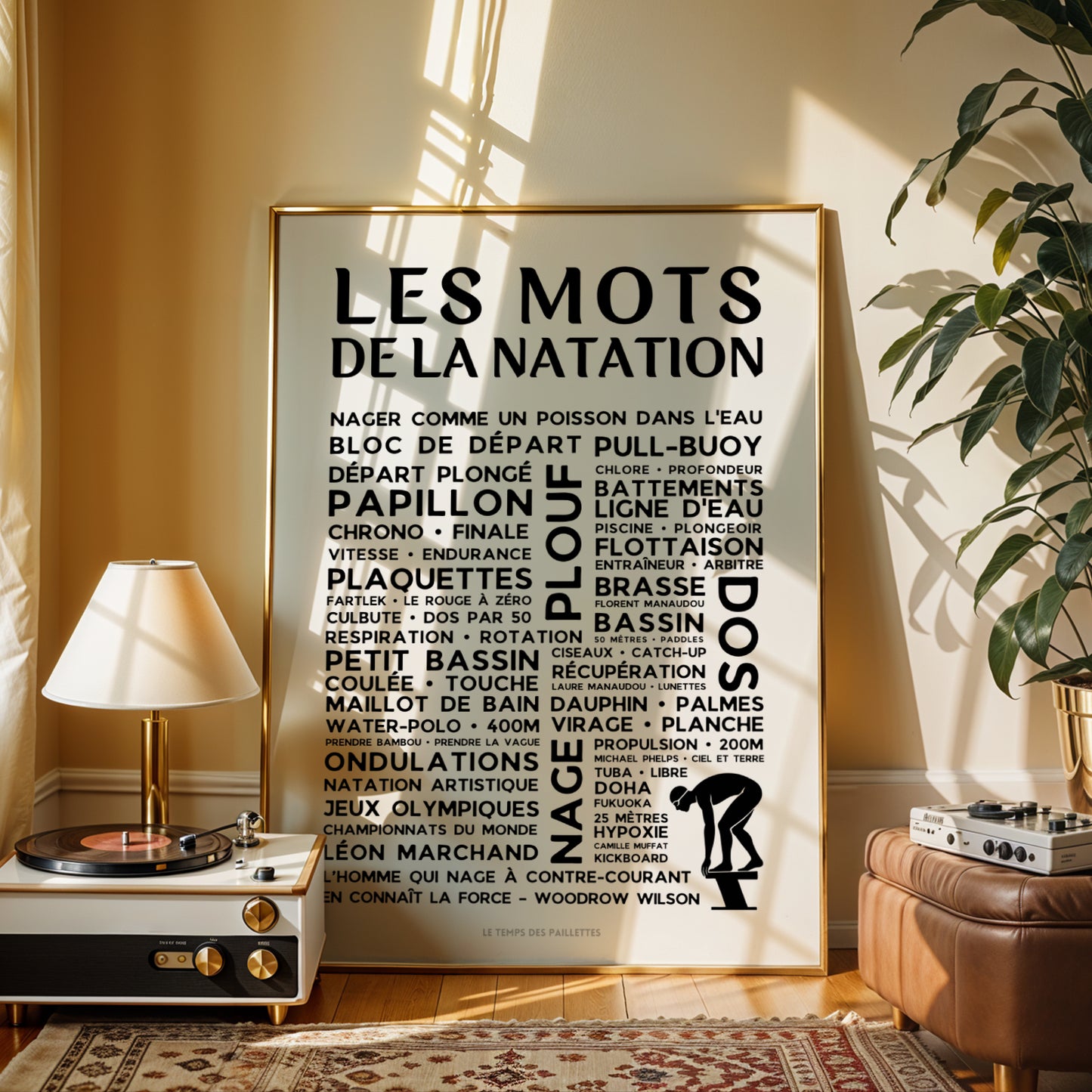Affiche La Natation - Poster mots et expressions nage