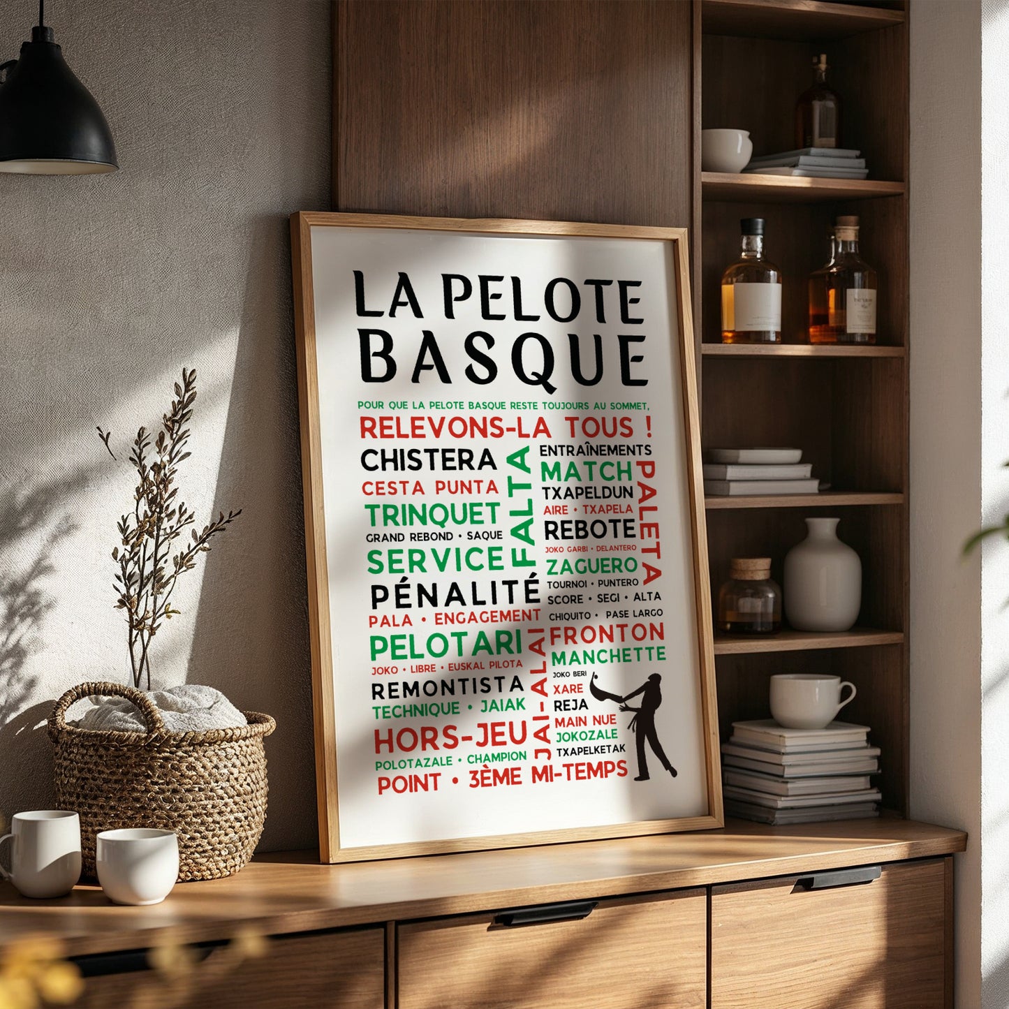 Affiche Pelote Basque – Poster Mots et Expressions – Cadeau Noël pour Passionnés de Pelote Basque - Décoration Pays basque fronton trinquet - Image 3