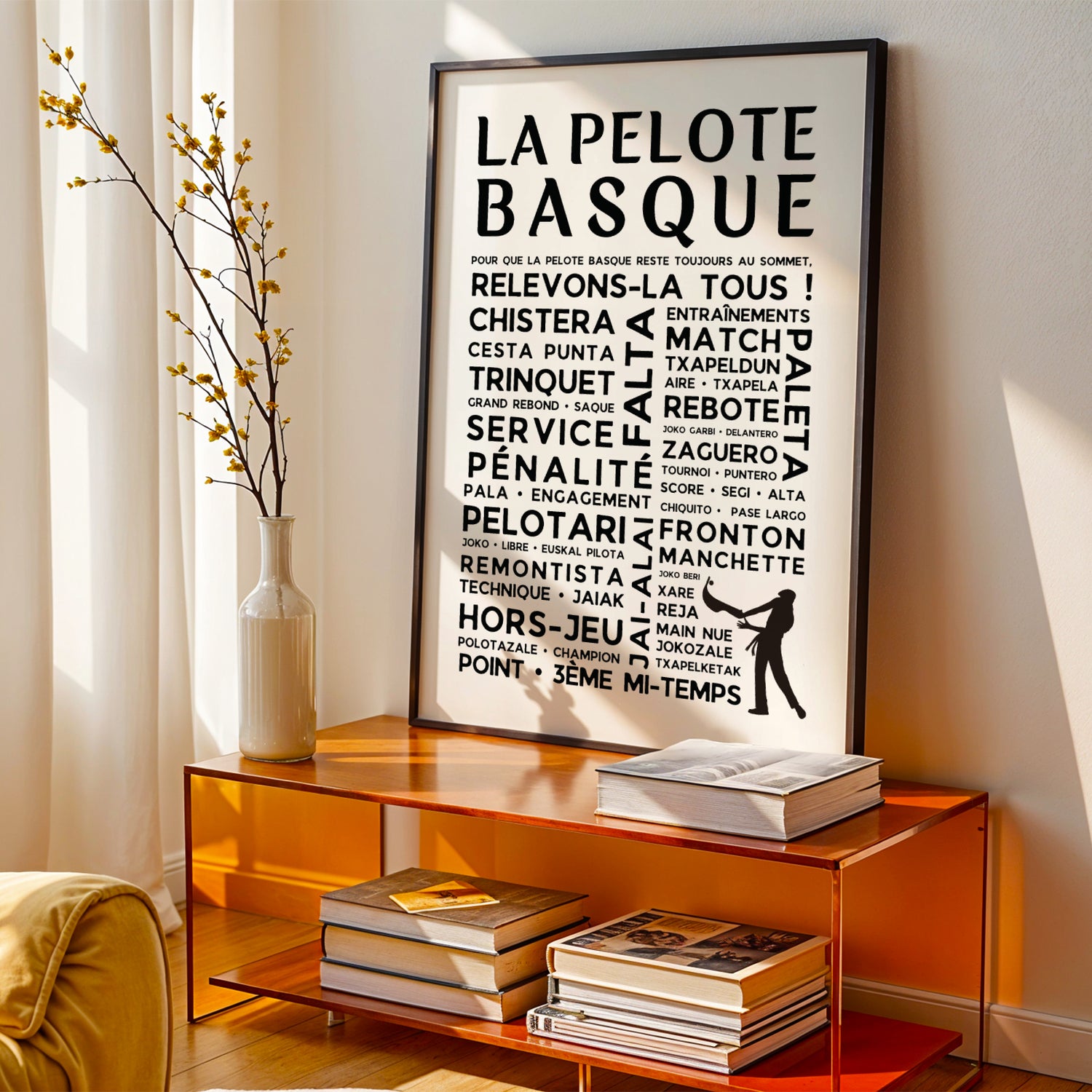 Affiche Pelote Basque – Poster Mots et Expressions – Cadeau Noël pour Passionnés de Pelote Basque - Décoration Pays basque fronton trinquet - Image 4