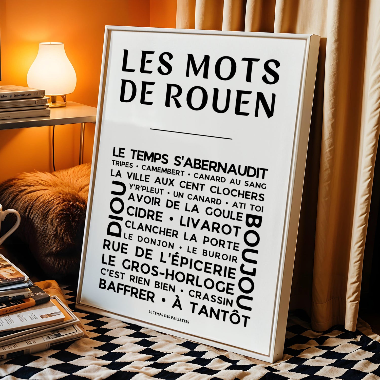 affiche mots de rouen normandie expressions rouennaises décoration murale typographique