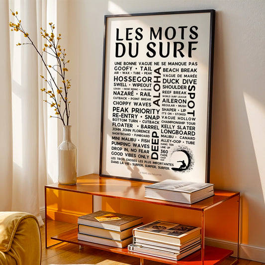 Affiche Le Surf - Poster mots et expressions du surf