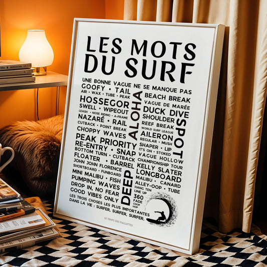 Affiche Le Surf - Poster mots et expressions du surf