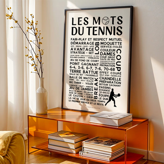 Affiche tennis - Affiche mots et expressions du tennis