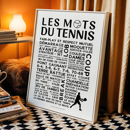 Affiche tennis - Affiche mots et expressions du tennis