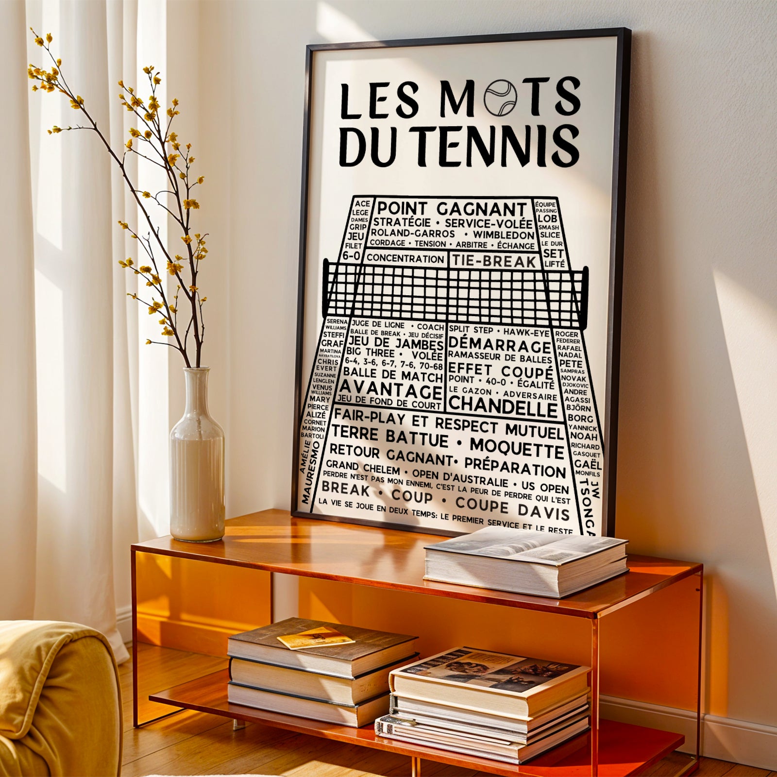 Affiche tennis poster mots et expressions