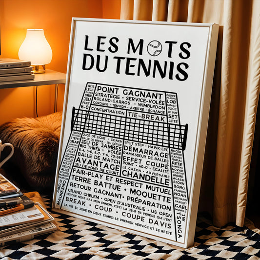Affiche tennis - Affiche mots et expressions du tennis - Poster tennis