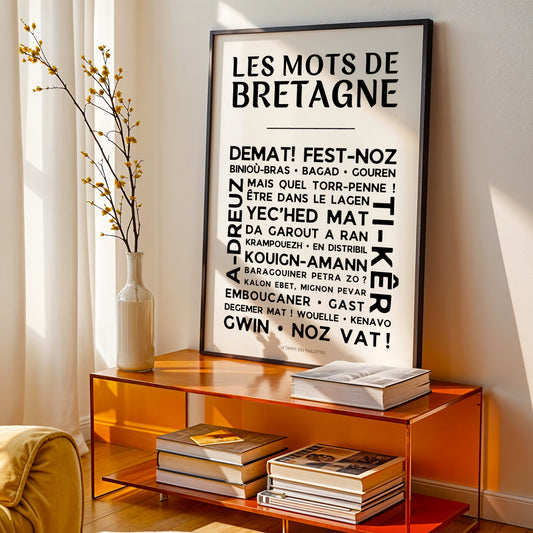 affiche bretagne mots breizh expressions bretonnes décoration murale typographique