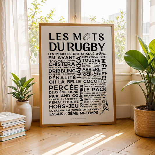 Affiches les mots du rugby - Poster rugby  par Le Temps des Paillettes