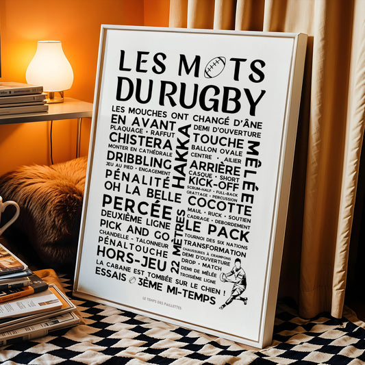 Affiches les mots du rugby - Poster rugby par Le Temps des Paillettes