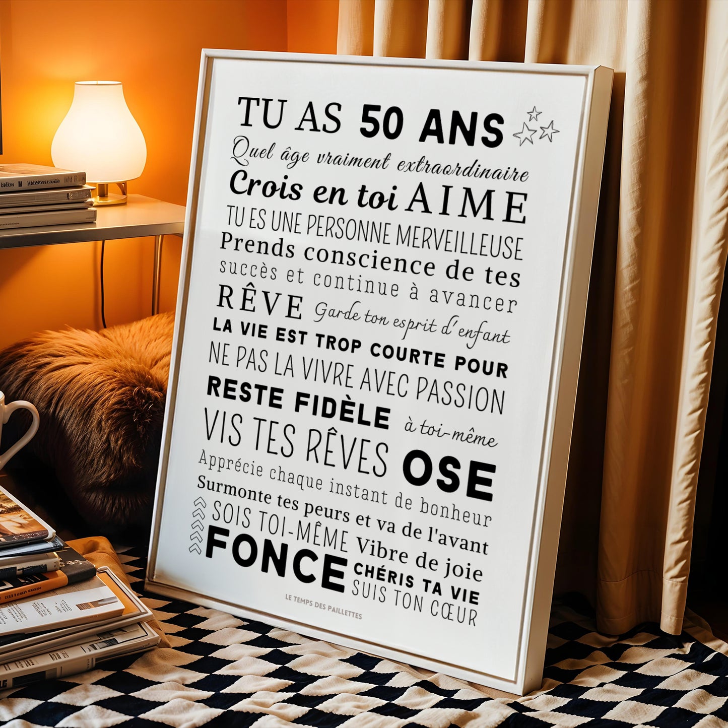 Affiche 50 ans - Carte 50 ème anniversaire - Décoration de fête d'anniversaire par Le Temps des Paillettes - Image 3