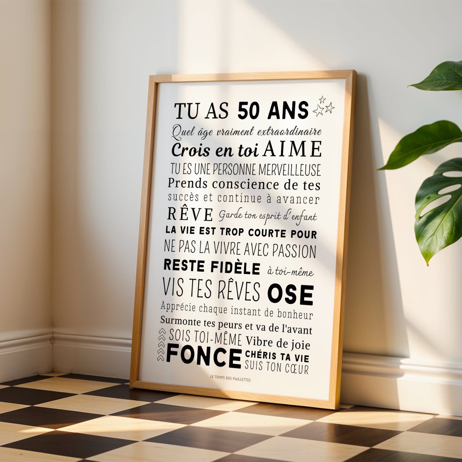 Affiche 50 ans - Carte 50 ème anniversaire - Décoration de fête d'anniversaire par Le Temps des Paillettes - Image 4