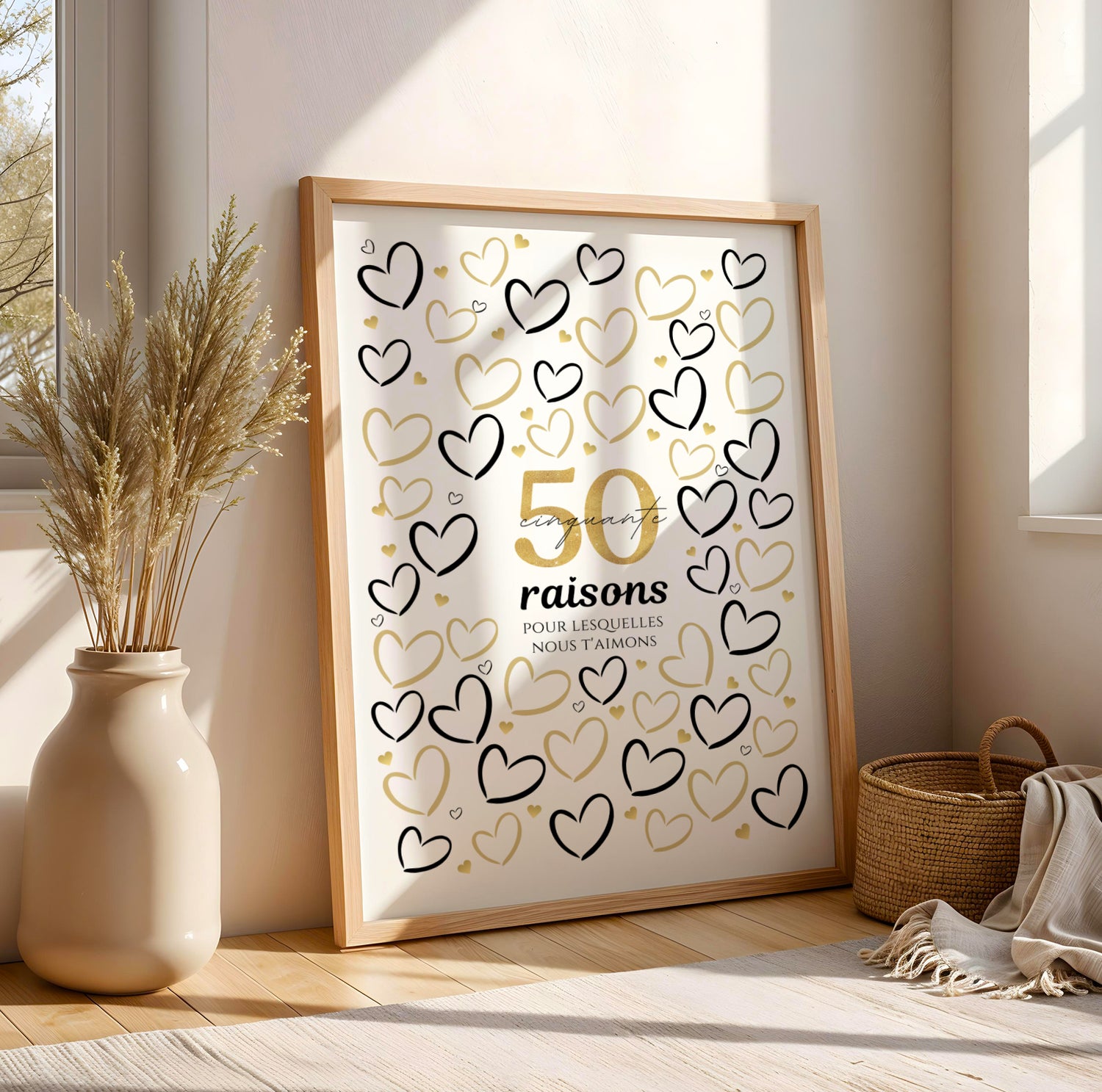 Anniversaire 50 ans raisons pour lesquelles nous t'aimons - Affiche Joyeux anniversaire - Image 2