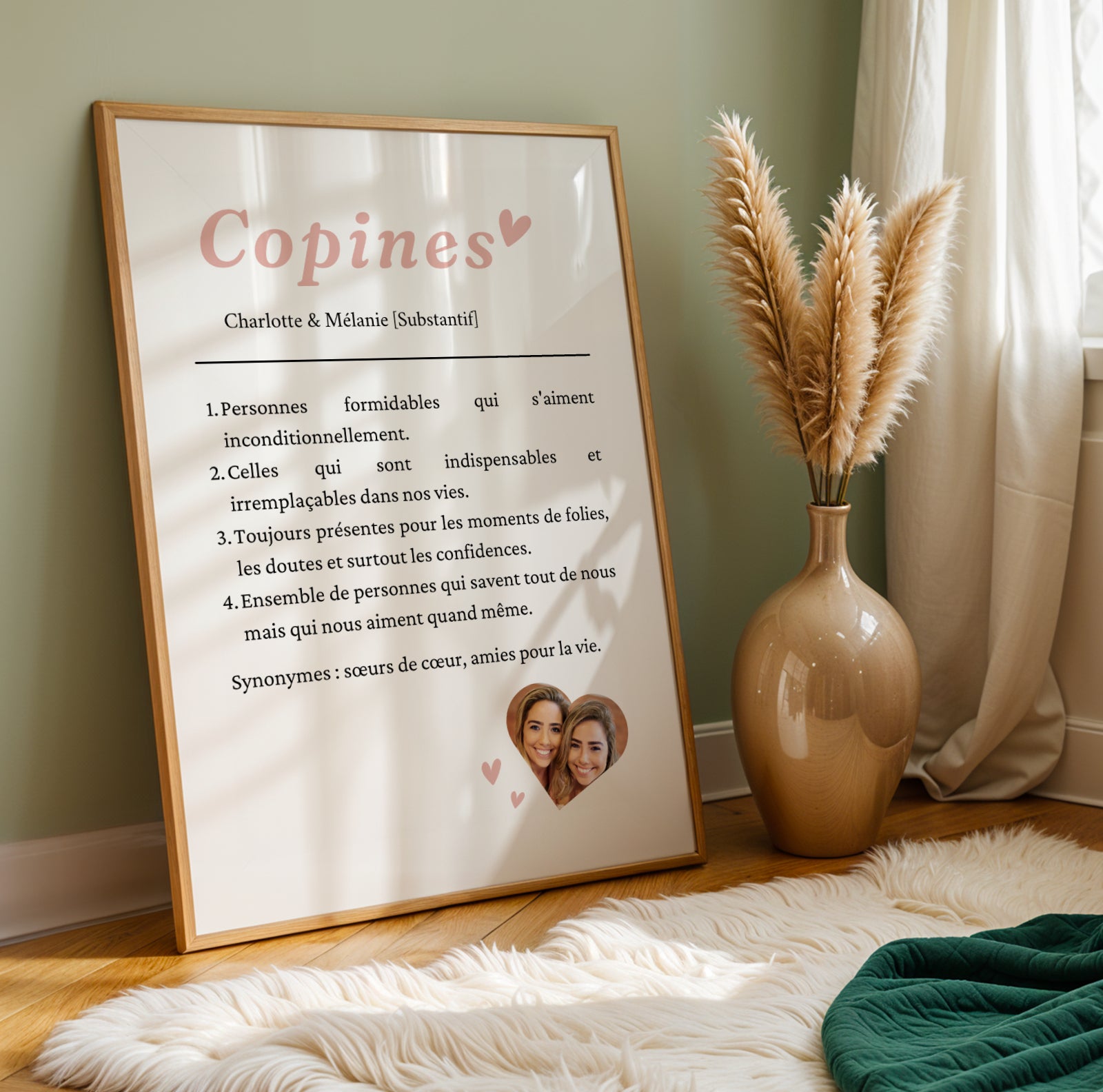 Affiche définition copines personnalisée avec photo