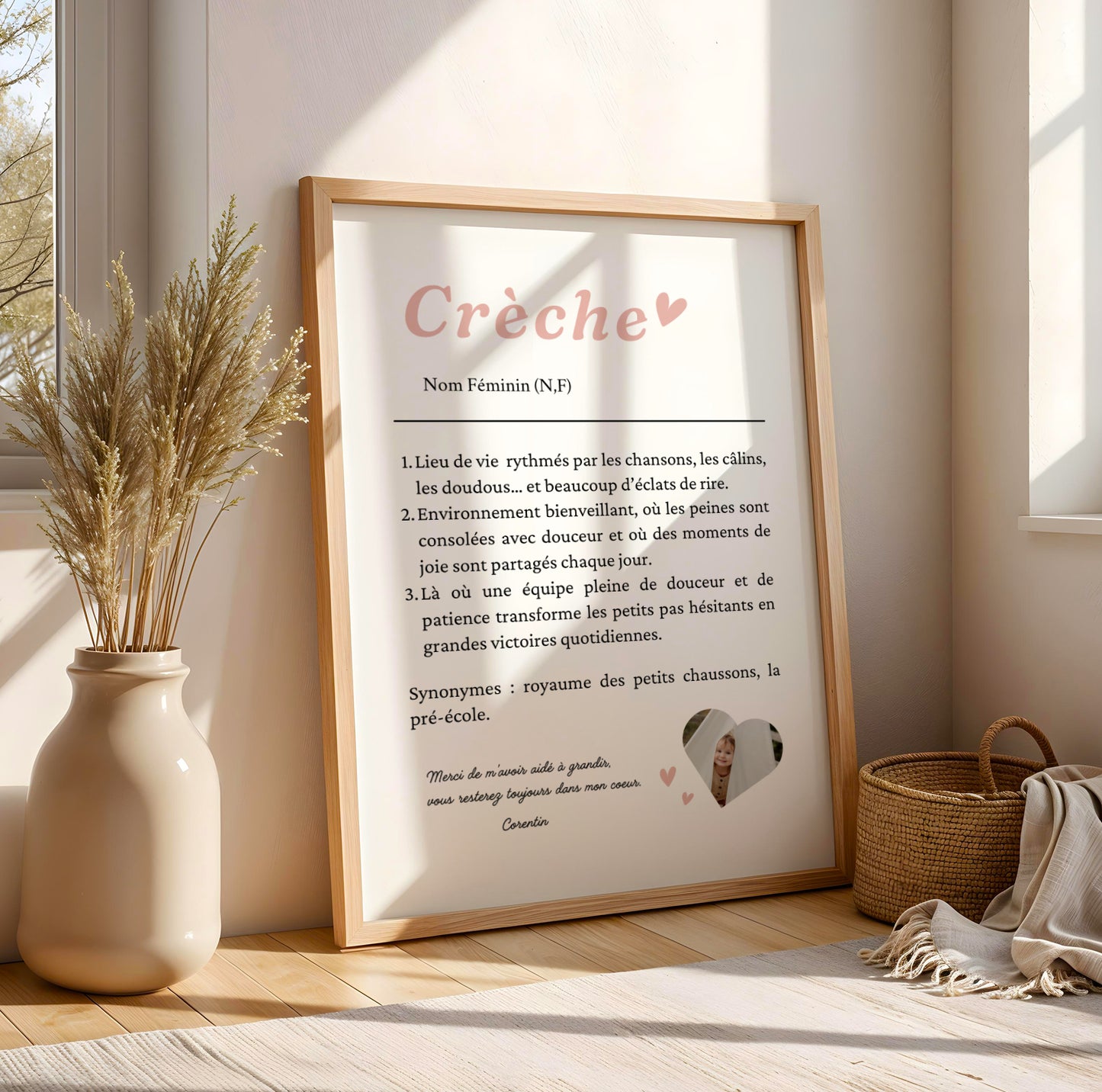 Affiche définition crèche / cadeau crèche -  Idée cadeau crèche ou mam  - idée cadeau crèche - remerciement crèche - Poster personnalisé