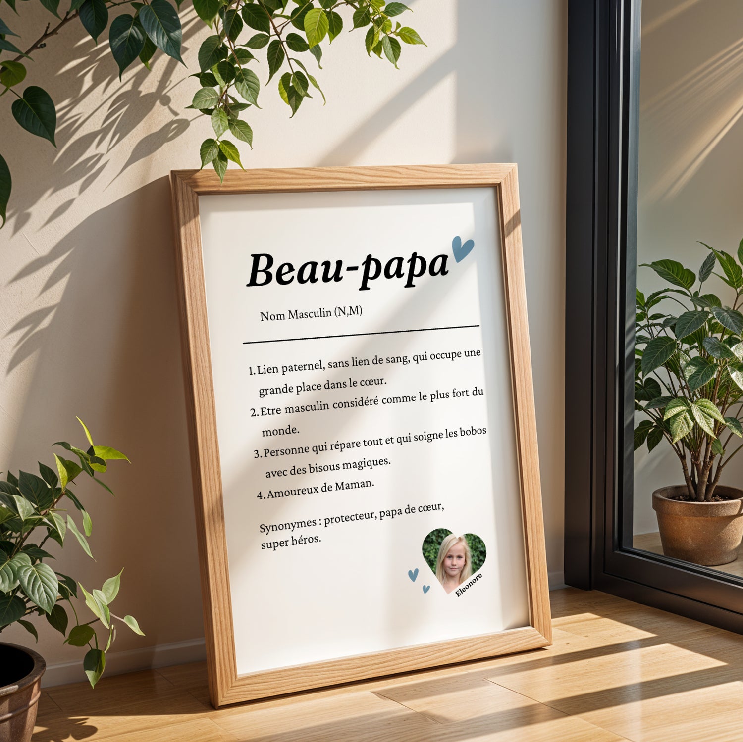 Affiche Définition Beau-Père avec photo  – Cadeau Personnalisé Fête des Pères 2026 - Image 1