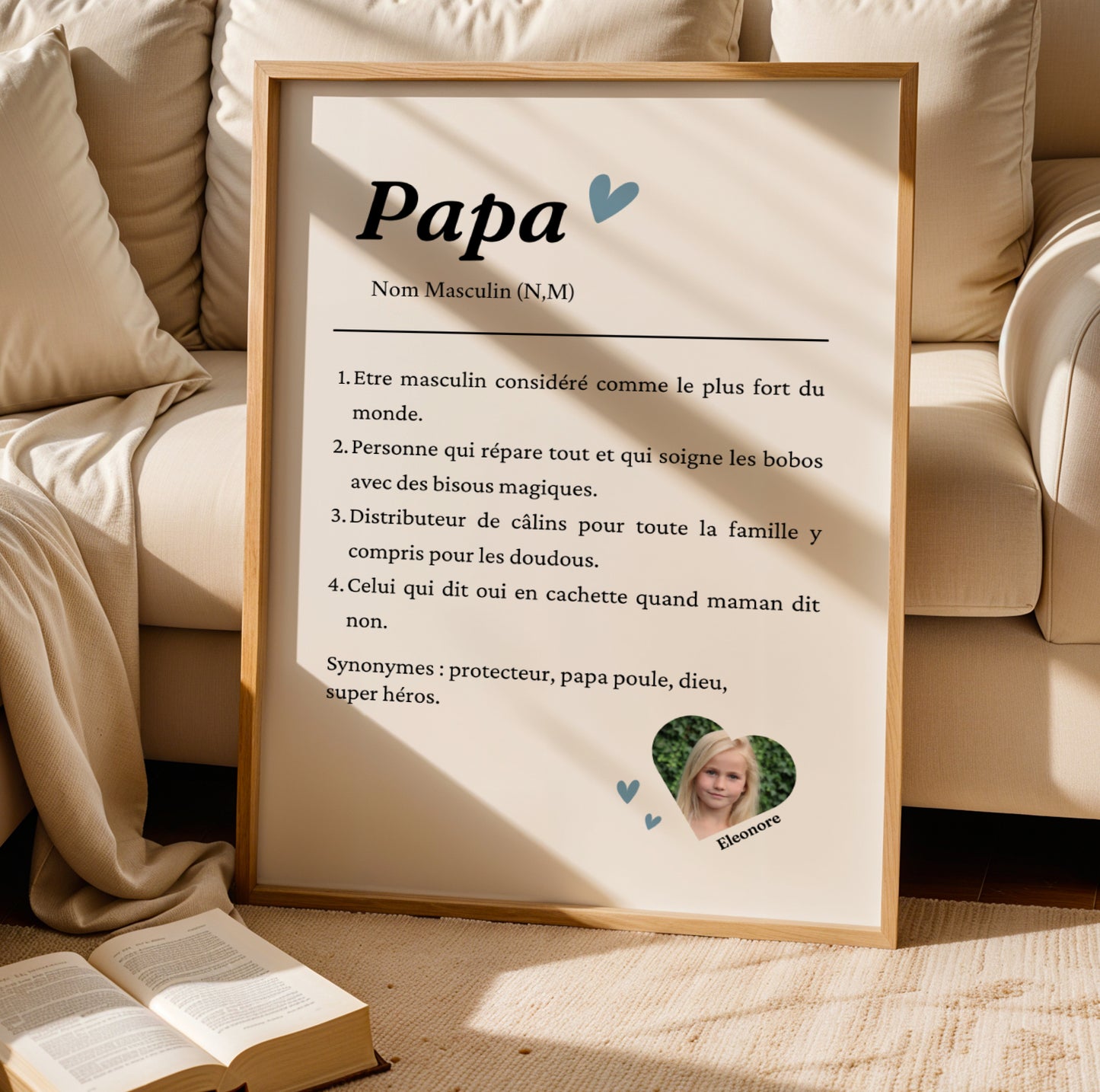 Affiche définition papa personnalisée avec photo – Cadeau Unique Fête des Pères - Image 3