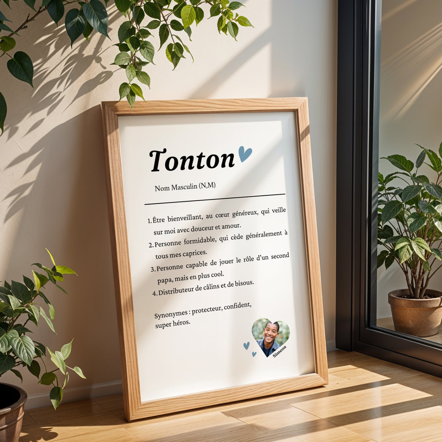 Affiche définition tonton avec photo - Poster personnalisé pour oncle