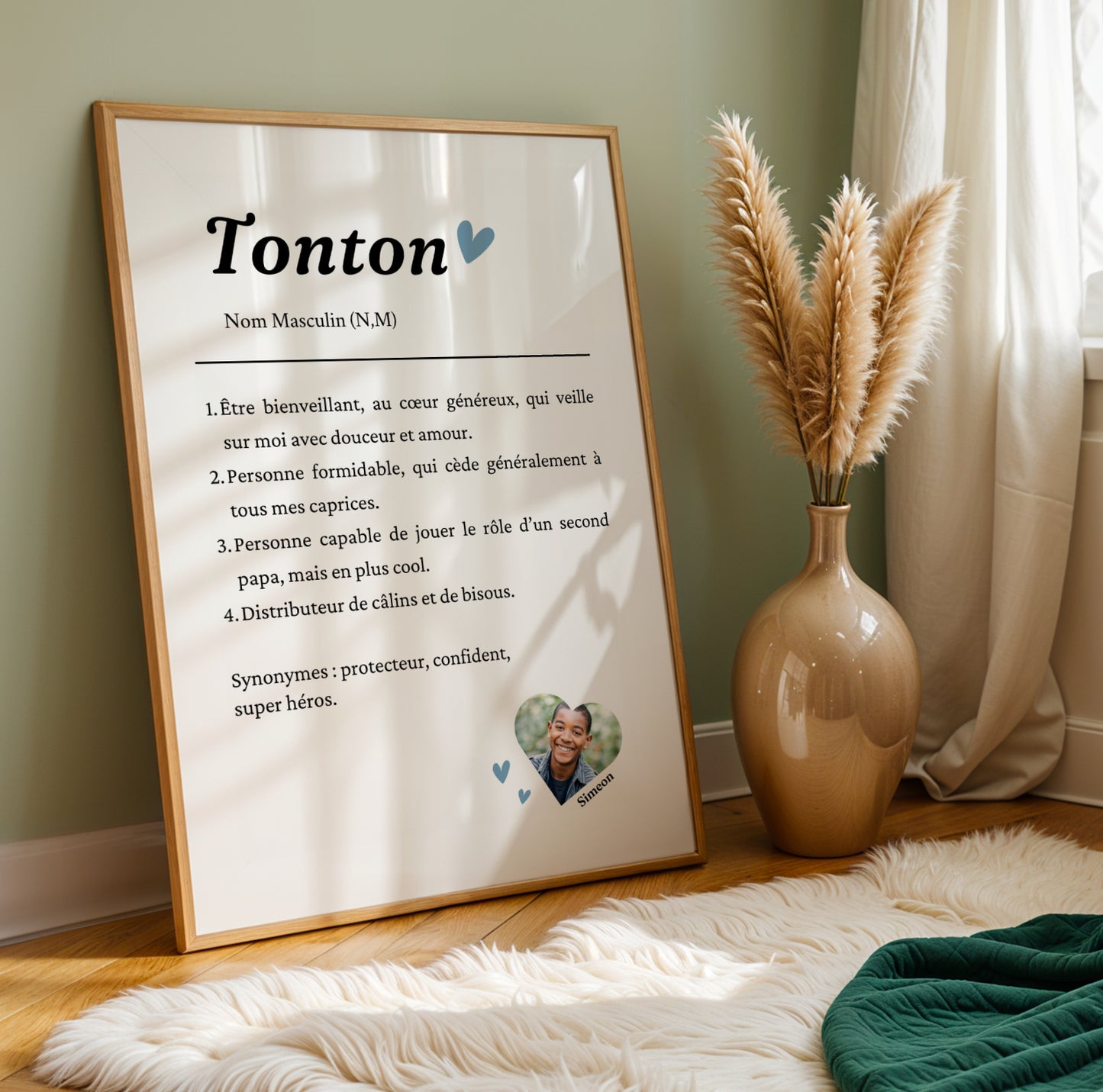 Affiche définition tonton avec photo - Poster personnalisé pour oncle