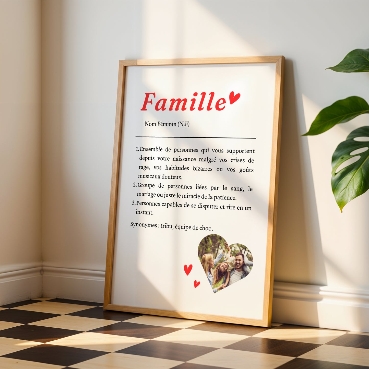 Affiche Définition Famille avec Photo Personnalisée – Cadeau Famille Recomposée Noël Anniversaire - Image 4
