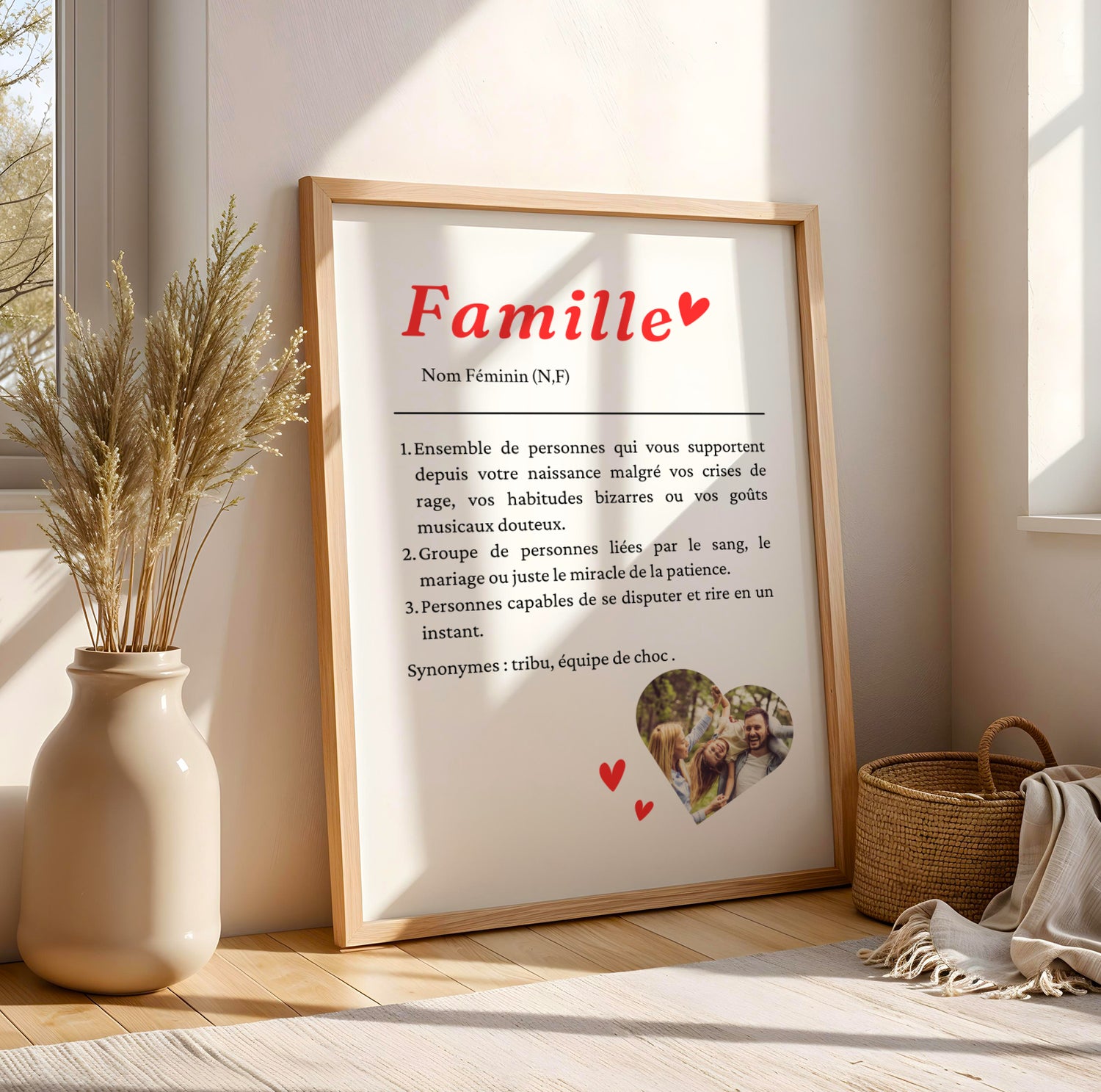 Affiche Définition Famille avec Photo Personnalisée – Cadeau Famille Recomposée Noël Anniversaire - Image 6